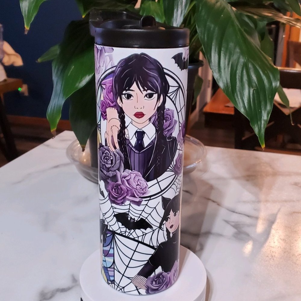 Wednesday Addams 20oz Tumbler  with duo lids 🎉sale